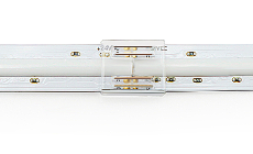 Соединитель жесткий пластиковый прозрачный для ленты COB RGB 12 мм, лента-лента (5 шт)